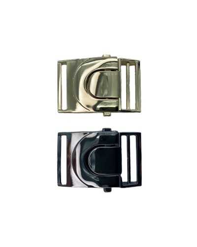 Hook Buckle Opening Lateral Pressure Snap Metal Polished Steel 2.5 Cm High