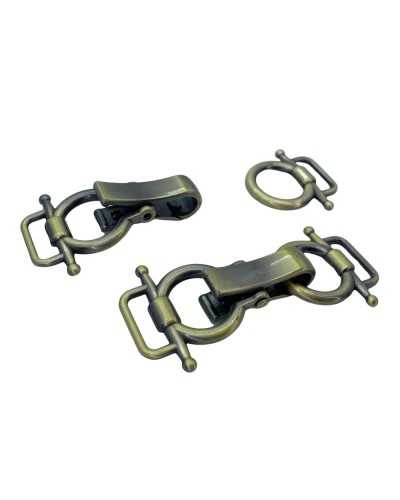 Toggle Hook Mousqueton Métal Rond pour Veste Fourrure 7x3 Cm