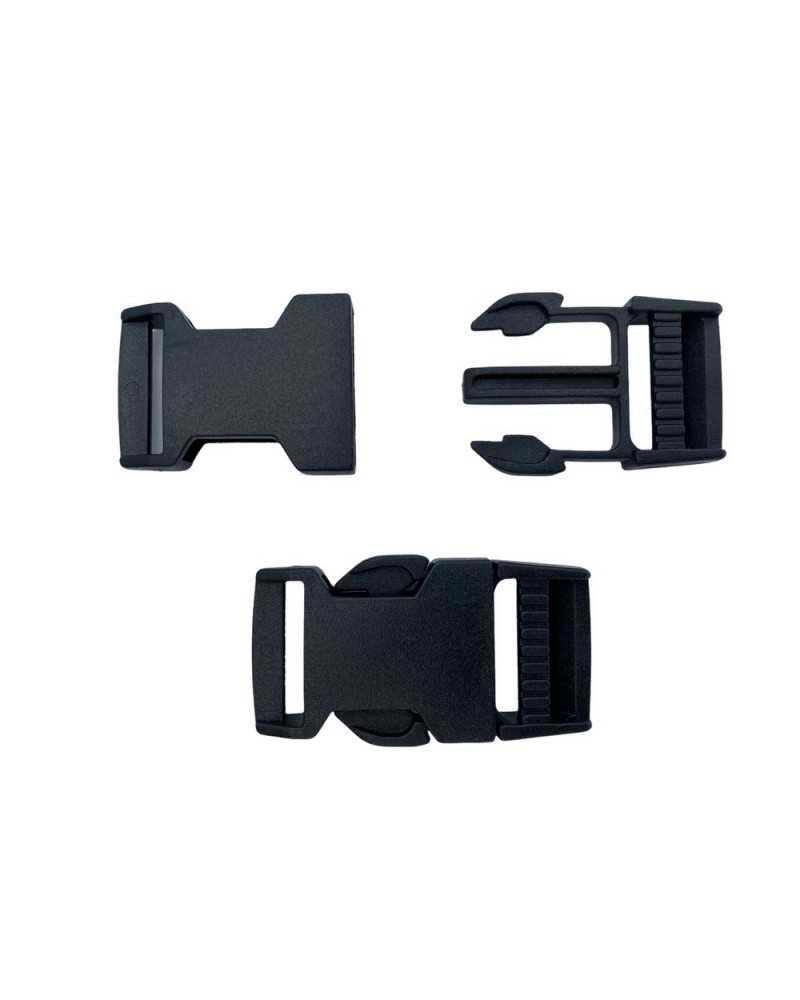 Ceinture Sac à Dos Moyenne Boucle Plastique Noir 25 MM