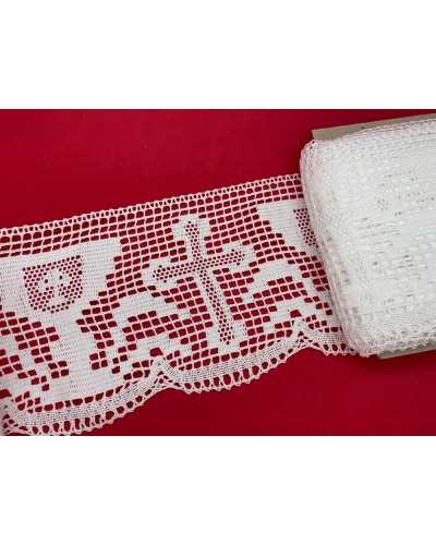 50 Cm Trimmings White Lace Pure Cotton Scalloped Sacred Chalice Cross 12 Cm High