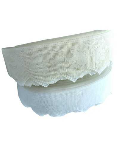 Lace Tulle lace holy basic embroidered white cross with silver lurex spiga high 11 cm