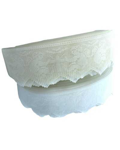 Passementerie Dentelle Synthétique Tulle Dentelle Sacrée Croix Anges Pointe Triangle Haut 7,5 Cm