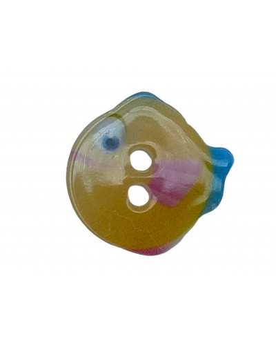 Flat Button 2 Holes Colored Fish Resin Clothing Mm 15