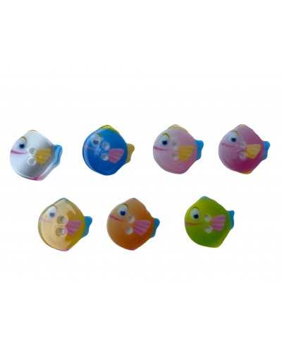Flat Button 2 Holes Colored Fish Resin Clothing Mm 12
