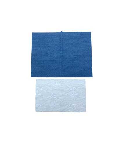 Washed Blue Jeans Tether Sealer + Thermoadhesive Lace Cm 15x20