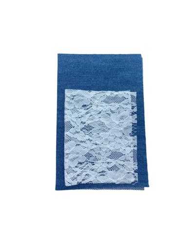 Washed Blue Jeans Tether Sealer + Thermoadhesive Lace Cm 15x20