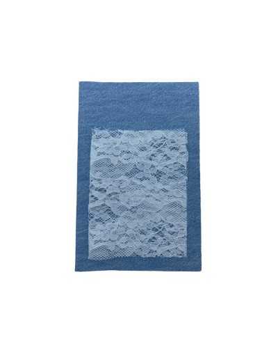 Saldastrappi Jeans Celeste Slavato + Pizzo Termoadesivo Cm 15x20
