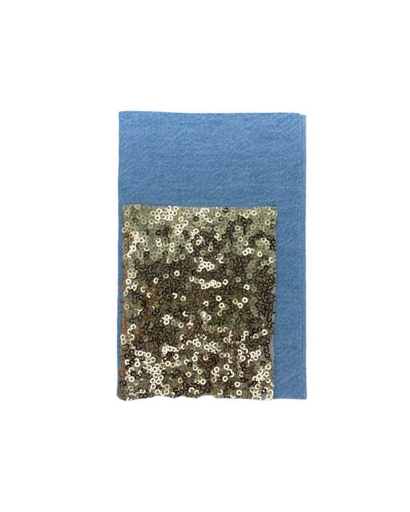 Light Washed Blue Jeans Sealer + Thermoadhäsive Pailletten 15 x 20 cm