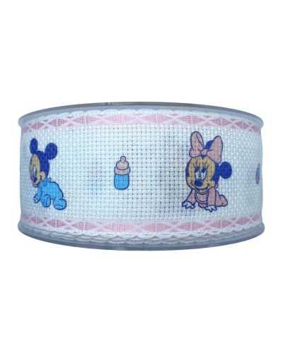 Ribbon Border Aida Mickey Mouse Embroidery Cross Stitch 55 Holes 5 Cm High