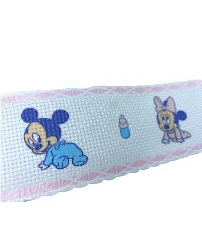 Ruban Bordure Aida Mickey Mouse Broderie Point De Croix 55 Trous 5 Cm De Haut