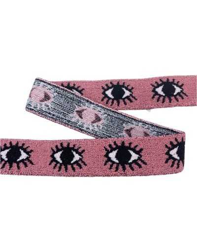 50 Cm Trimmings Elastic Lurex Black Eye 3 Cm High