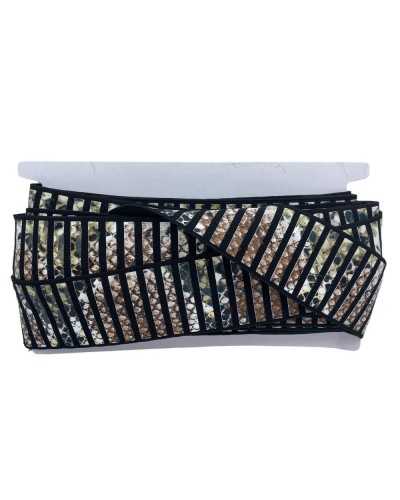 50 Cm Trimmings Elastic Ribbon Python Leatherette 5 Cm High