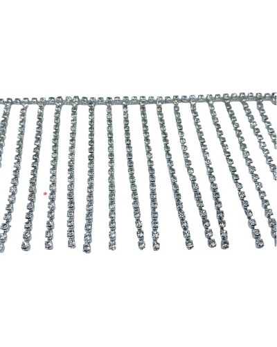 10 cm Verzierungen Juwel Strass Silber Fransen Metallanhänger 8 cm hoch