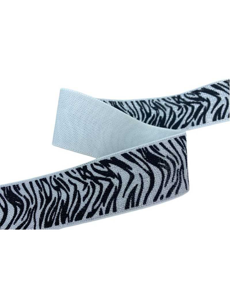 50 Cm Pasamanería Banda Elástica Animalier Tigre Lurex Alto 4 Cm