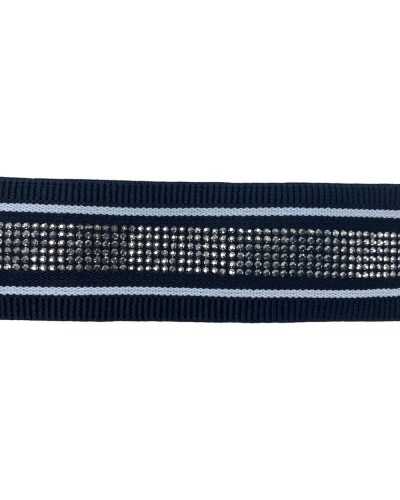 50 Cm Passementerie Élastique Strass Gallon Printemps Ruban Rayé Noir 4 Cm De Haut