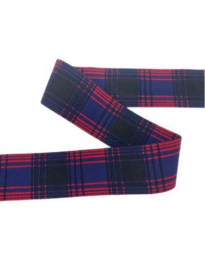 Elastic Trimmings Scottish Blue Red and Black Belt 4 cm high
