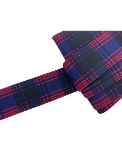 Pasamaneria Elástico Escocés Cinturón Azul Rojo y Negro 4 cm de altura