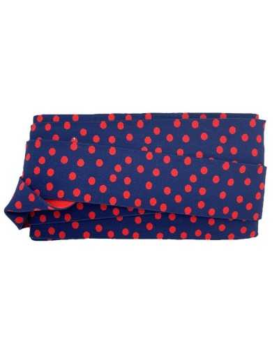 50 Cm Elastic Trimmings Polka Dots Blue Red Double Sided 5 Cm High