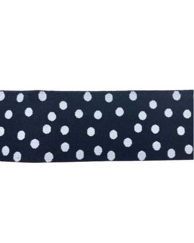50 cm modische elastische Besätze schwarz gepunktet weiß Frühling Doubleface hoch 5 cm