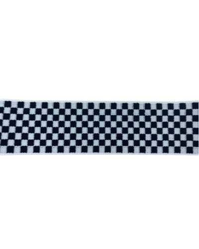 50 cm modische elastische Besätze weiß schwarz Doubleface Spring Square 4 cm hoch
