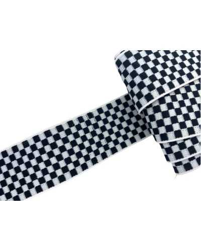 50 cm modische elastische Besätze weiß schwarz Doubleface Spring Square 4 cm hoch