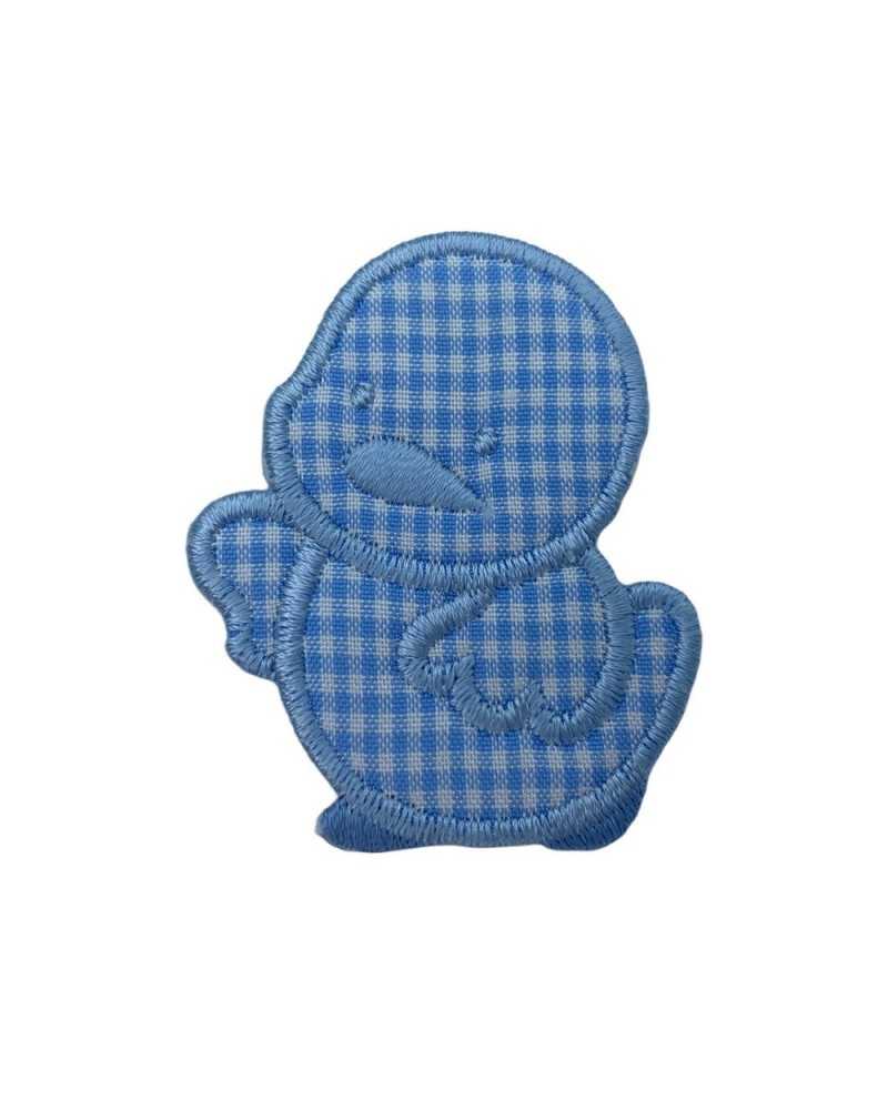 Application Thermoadhésive Broderie Poussin Ecusson Tissu Vichy Haut 5x4 Cm