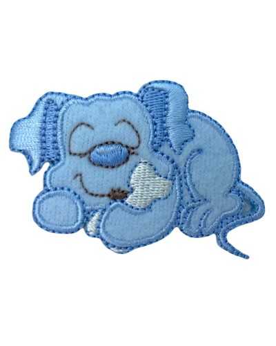 Applicazione Termoadesiva Ricamo Patch Baby Cane Accucciato Cm 11x7