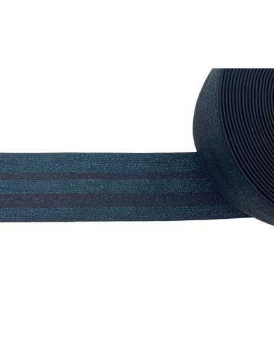 50 cm elastischer Federbesatz, gestreift, Lurex, grün-bronzefarben, Höhe 5 cm