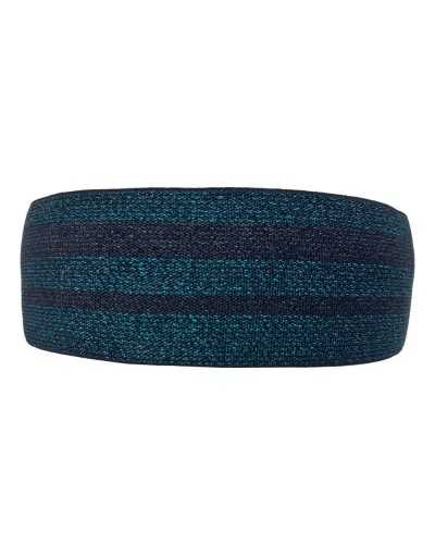 50 cm elastischer Federbesatz, gestreift, Lurex, grün-bronzefarben, Höhe 5 cm