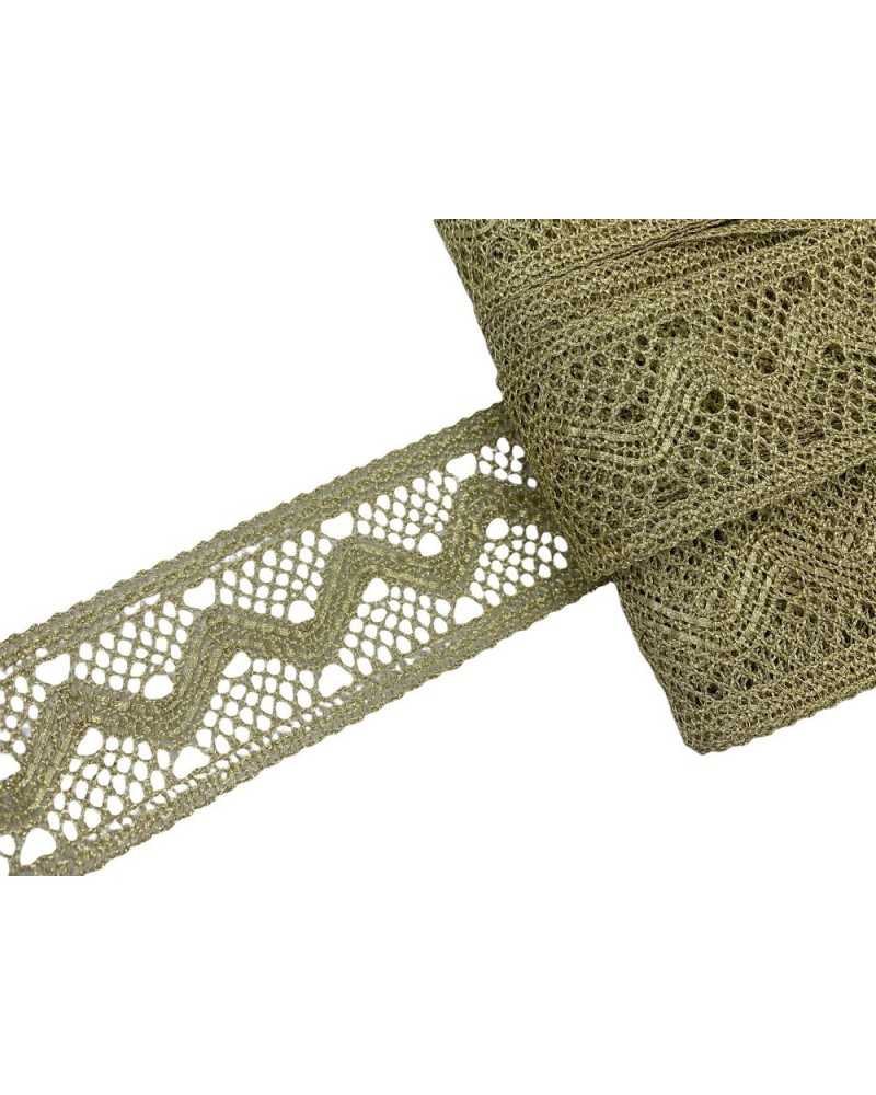 50 cm Verzierungen, Spitzentrennwand, Lurex-Häkelmodell, Bandband, 4 cm hoch