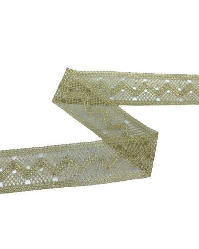 50 cm Verzierungen, Spitzentrennwand, Lurex-Häkelmodell, Bandband, 4 cm hoch