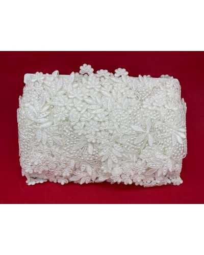 35 Cm Trimmings Tulle Lace Rebrodè Bride Milk White Flower 10 Cm High