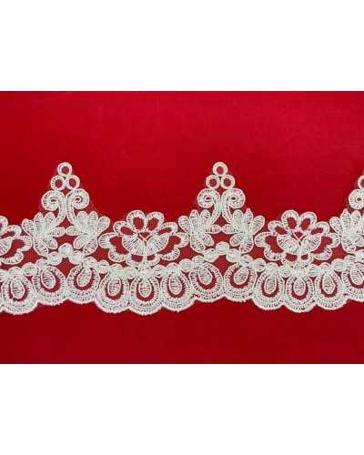 Verzierungen aus Tüll, Spitze, Rebrodè, gewellte Spitze, Brautmilch, weiße Blume, 8 cm hoch