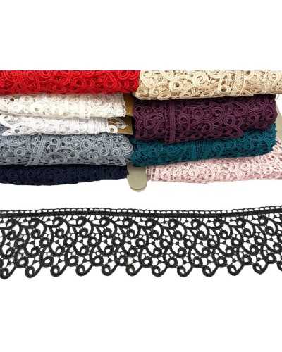 Macramé Lace Trimmings Scalloped Swirl Embroidery 7.5 Cm High