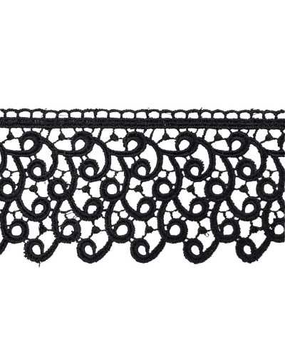Adornos De Encaje De Macramé Bordado De Remolino Festoneado De 7,5 Cm De Alto