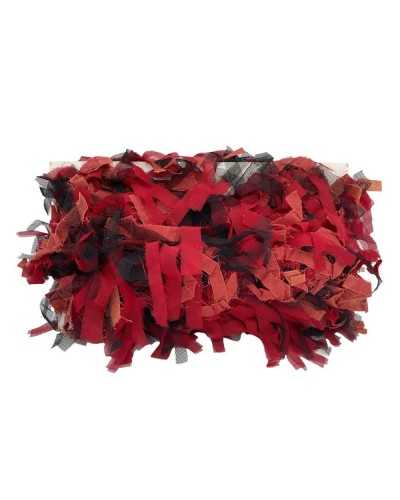 Besätze, Fransenschnitt, farbiger Tüll, Chiffon, Baumwolle, Höhe 9 cm
