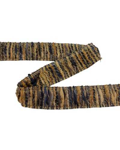 Passementerie Brosse à Franges Laine Marron Fil Multicolore Lurex Doré Haut 45 Mm