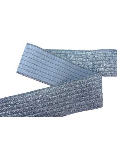 50 Cm Passementerie Lurex Ruban Élastique Rayure Brillante 6 Cm De Haut