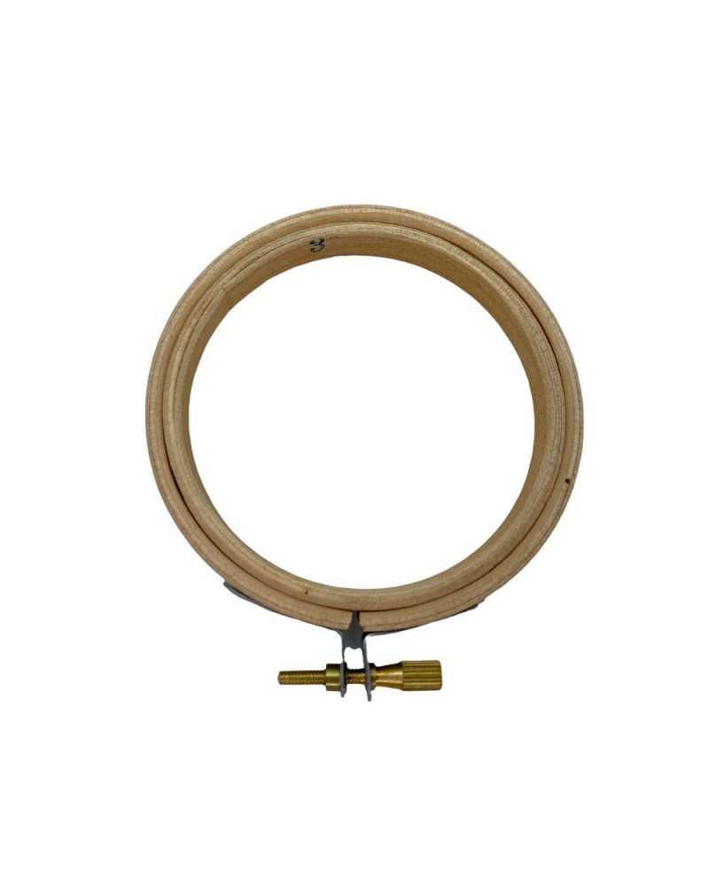 Marco de punto de cruz de madera redondo circular bordado a mano diámetro 7