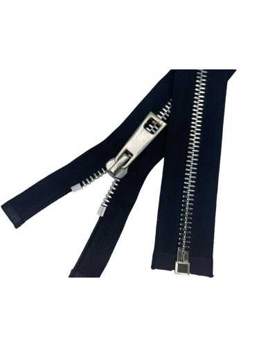 Reißverschluss 1 schwarze lösbare Cursorkette Nr. 8 aus poliertem Metall, 60 cm lang