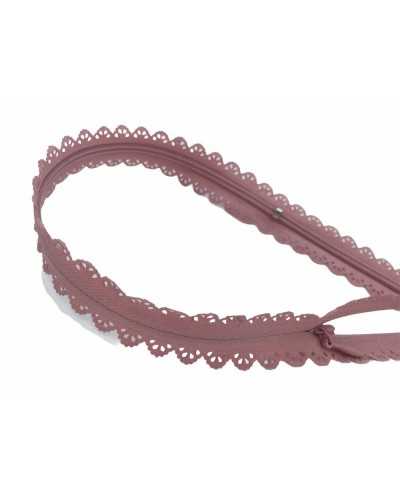 Lampo Chiusura Cerniera Zip Catena 3 Invisibile Fettuccia Cotone Pizzo Sangallo 40 Cm
