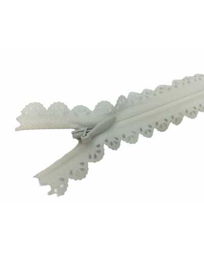 Reißverschluss, Reißverschlusskette, 3 unsichtbares Sangallo-Spitzen-Baumwollband, 40 cm