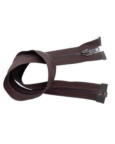 Fermeture Zip Zip Plastique Die-Cast YKK Réservoir Divisible Marron 52 Cm
