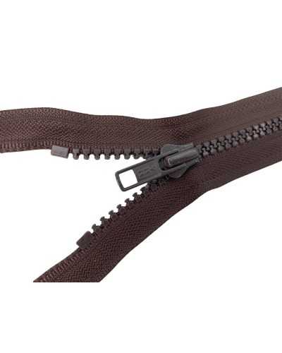 Cerniera Chiusura Zip Lampo Plastica Pressofusa Carrarmato YKK Divisibile Marrone Cm 52