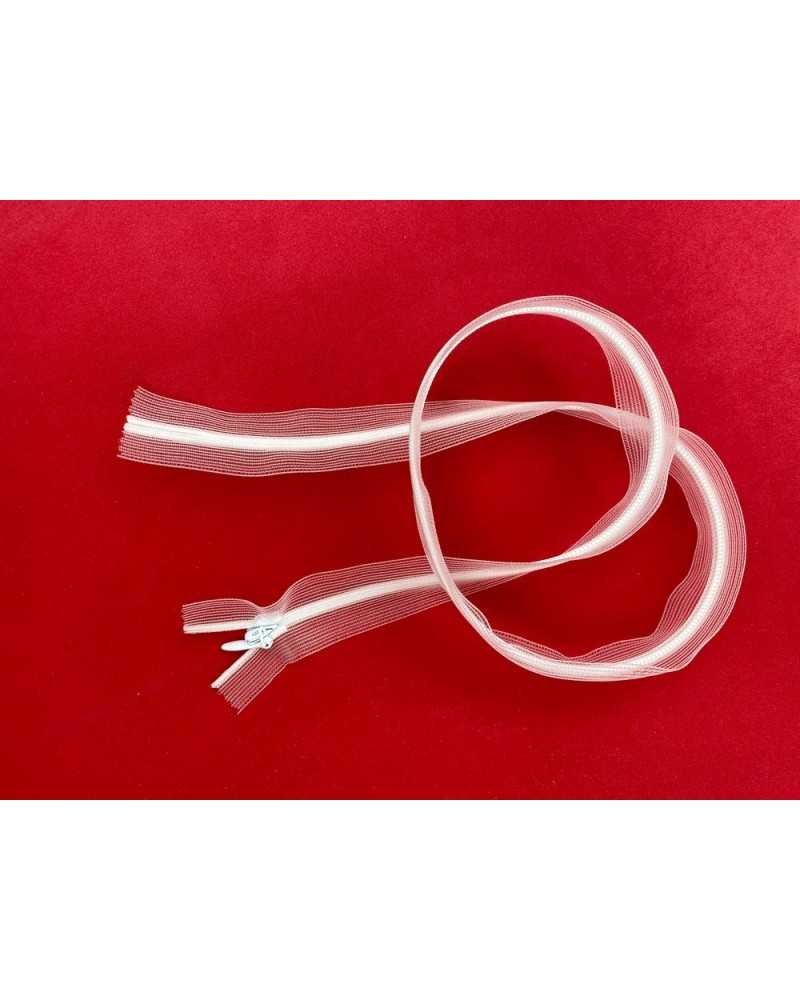 Reißverschluss Reißverschlusskette 3 unsichtbar transparent 60 cm