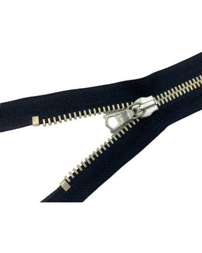 Fermeture Zip Zip Divisible Chaîne Noire 6 Métal Argenté 65 Cm