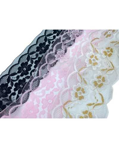 Trimmings Scalloped Lace Tulle Flower Embroidery High Cm 13