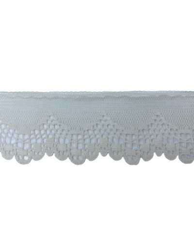 Passamaneria Pizzo Smerlato Merletto Tulle Panna Semirigido Decorazione Alto 35 Mm