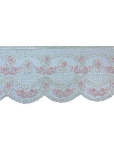 50 Cm Trimmings Lace Scalloped Lace Tulle Milk White Pink Embroidery 13 Cm High