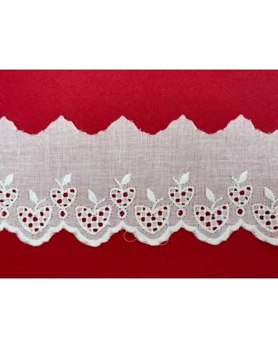 Passamaneria Pizzo Sangallo Punta Smerlato Alto cm 5 100% cotone bianco